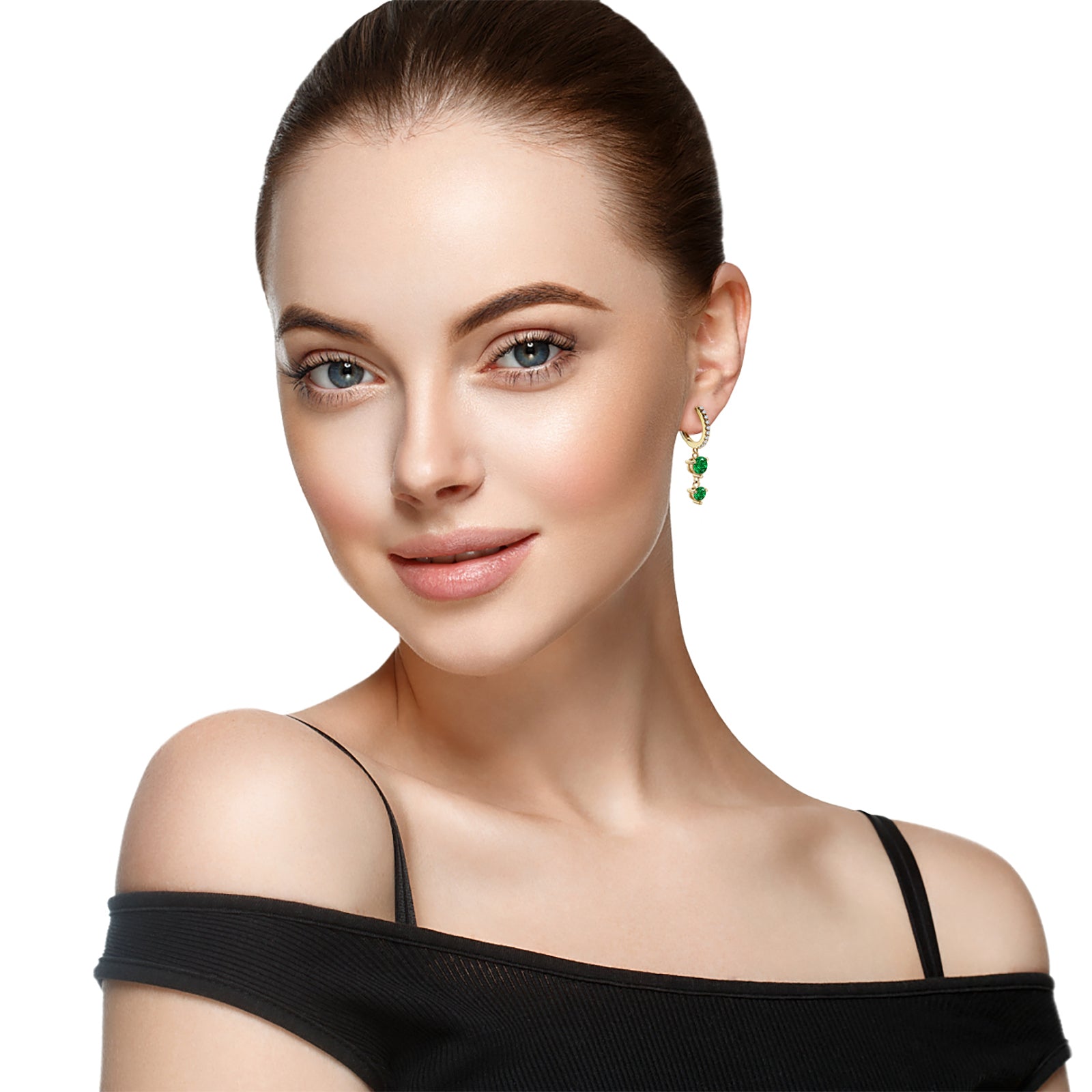 Pavé Emerald Drop Earrings - JESCOJES