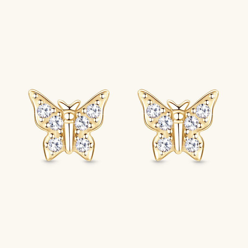 Shining Butterfly Premium Moissanite Stud Earrings