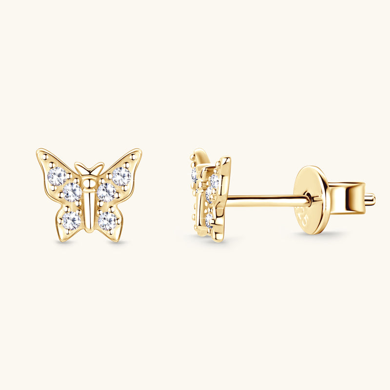 Shining Butterfly Premium Moissanite Stud Earrings - JESCOJES