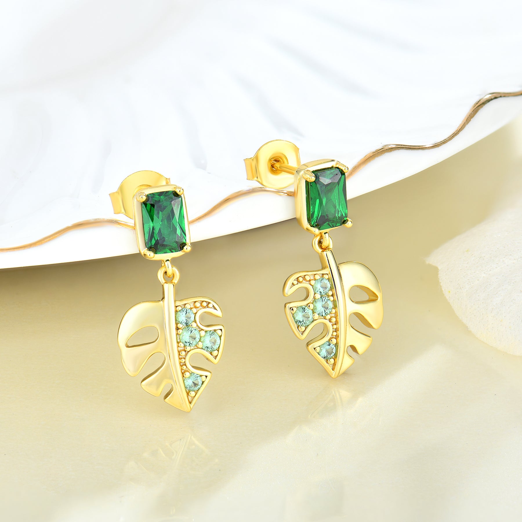 JESCOJES Fashion Leaf Drop Earrings