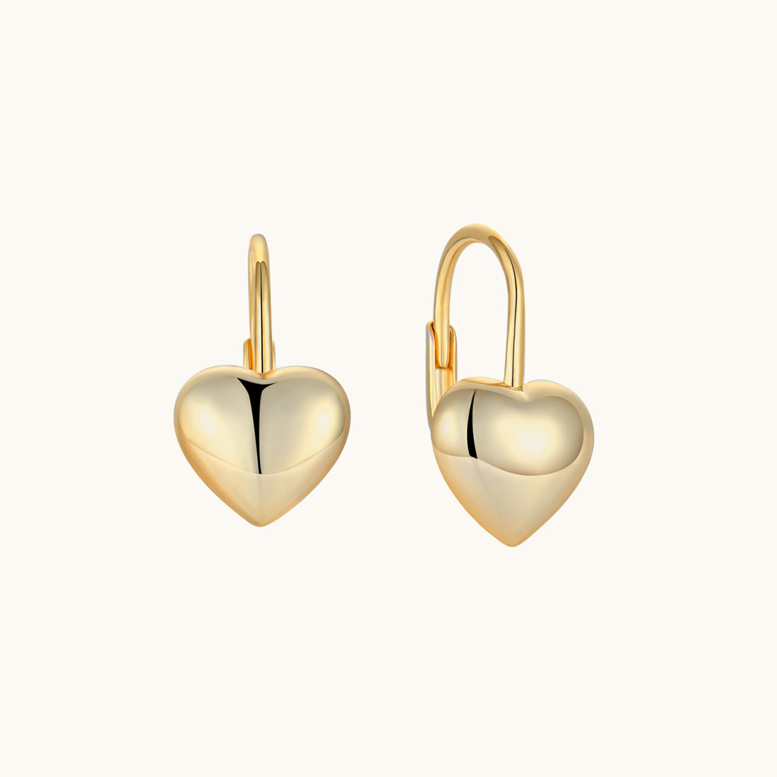 Golden Heart Mini Drop Earrings