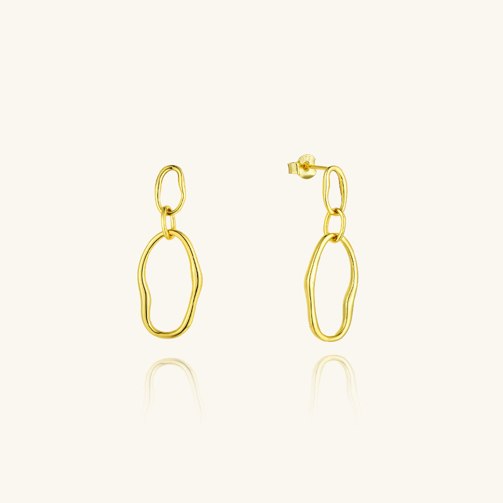 Golden Hoop Drop Earrings