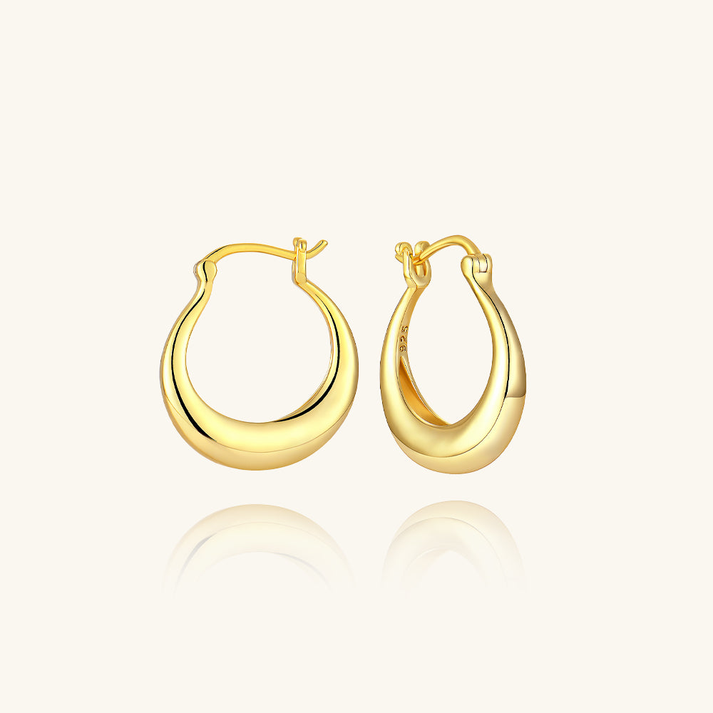 Golden Medium Hoop Earrings - JESCOJES