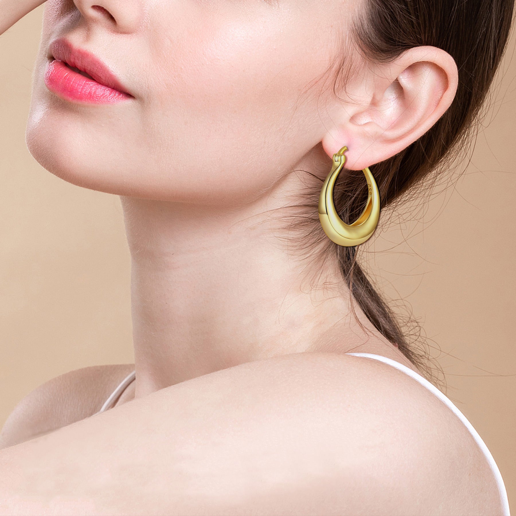 Golden Medium Hoop Earrings