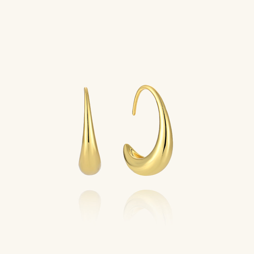 Golden Waterdrop Hoop Earrings - JESCOJES