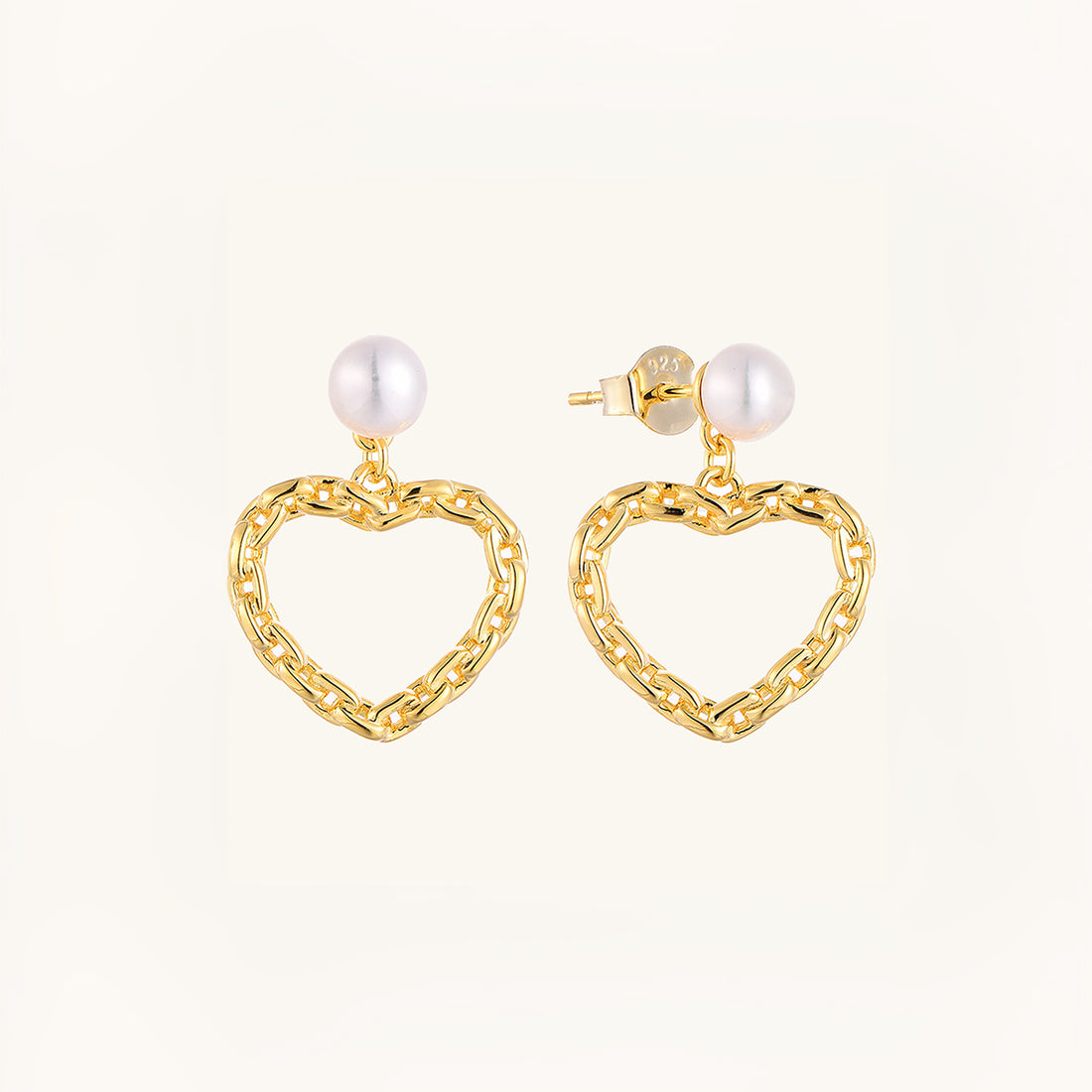 Romantic Heart Pearl Drop Earrings - JESCOJES