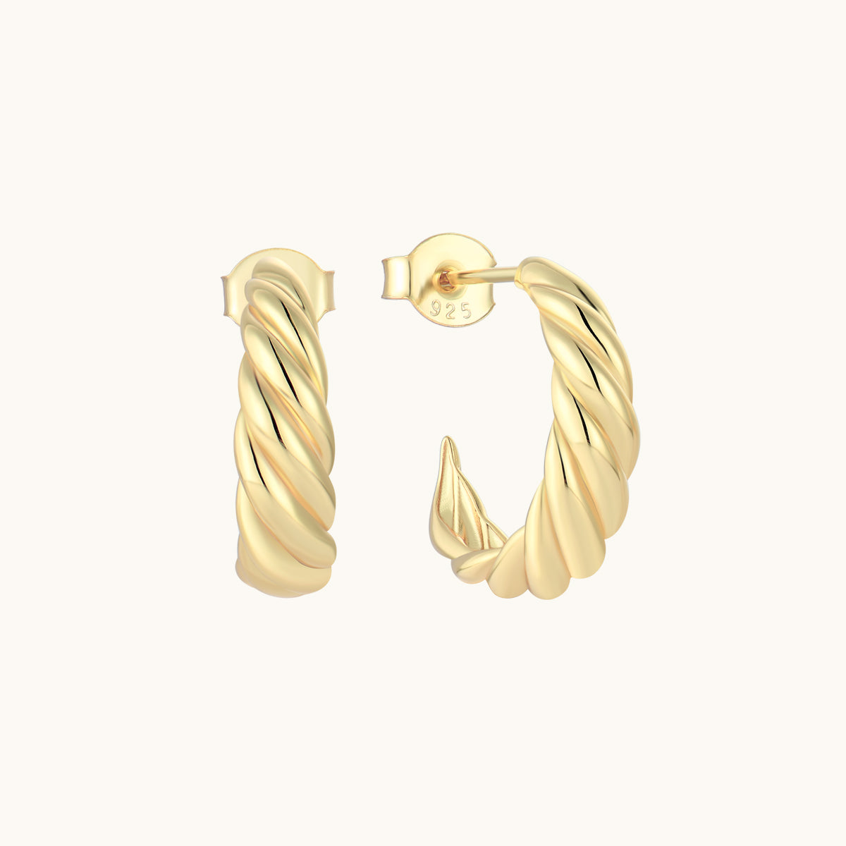 Golden Major Arc Stud Earrings - JESCOJES