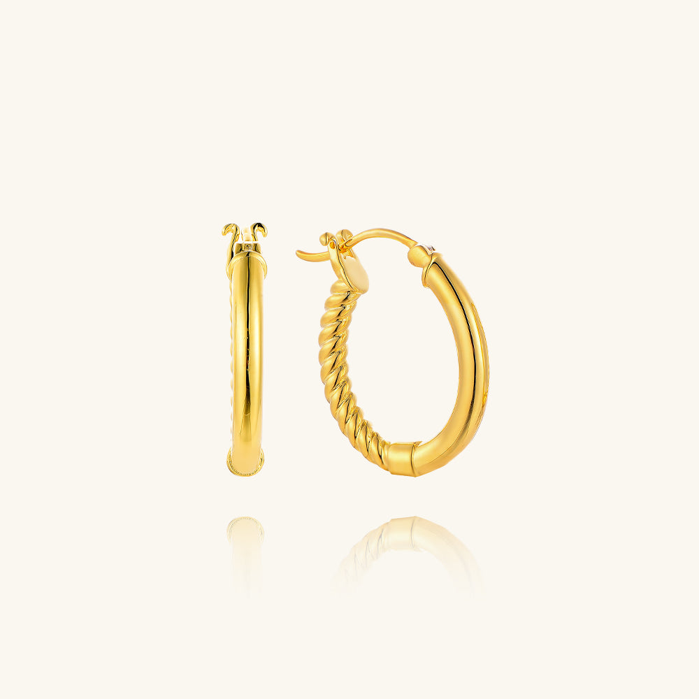 Golden Dôme Texture Medium Hoop Earrings - JESCOJES