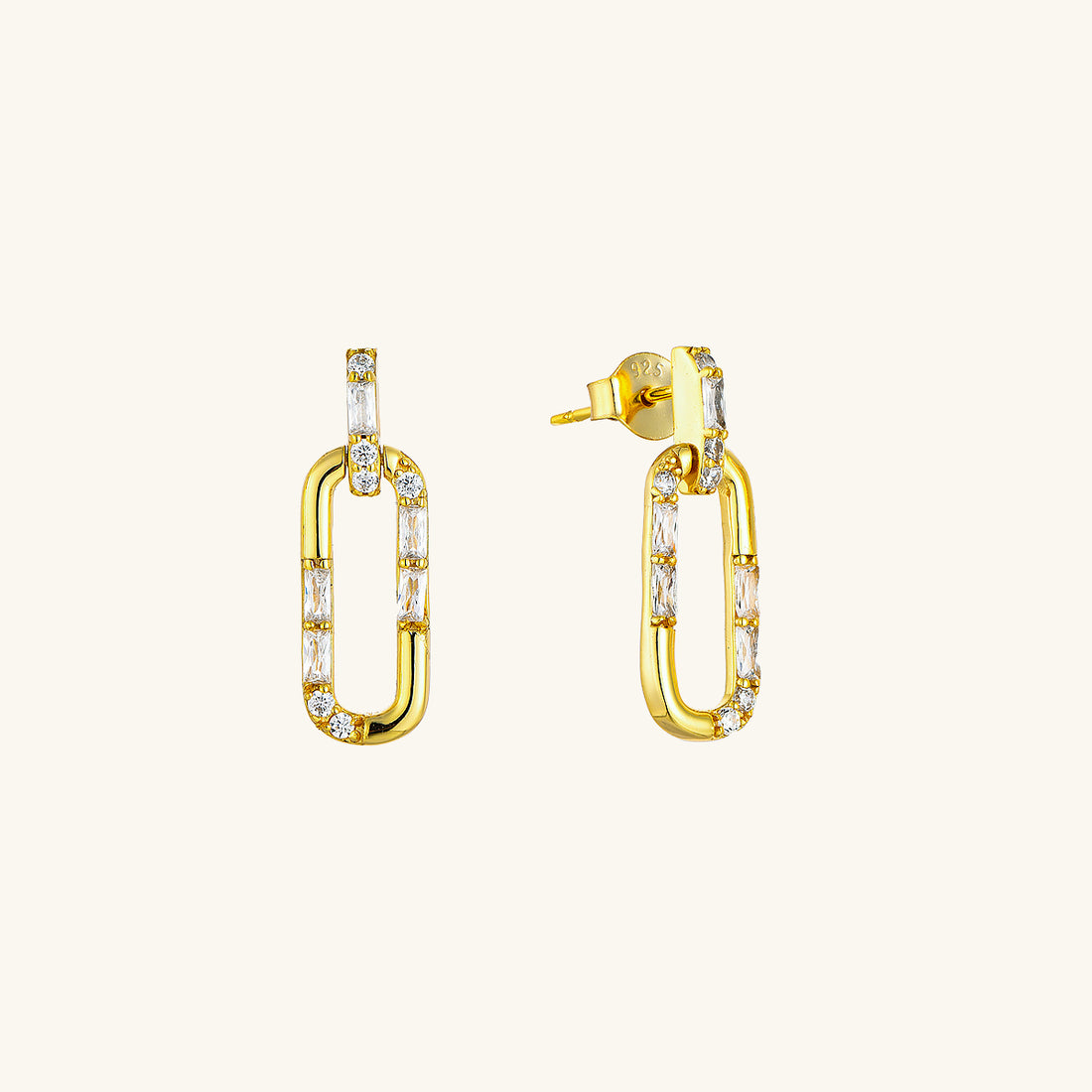 Golden Pin Drop Earrings - JESCOJES