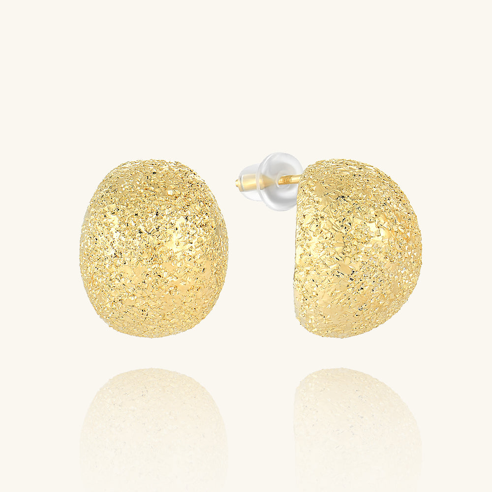 Golden Matte Dôme Hoop Earrings