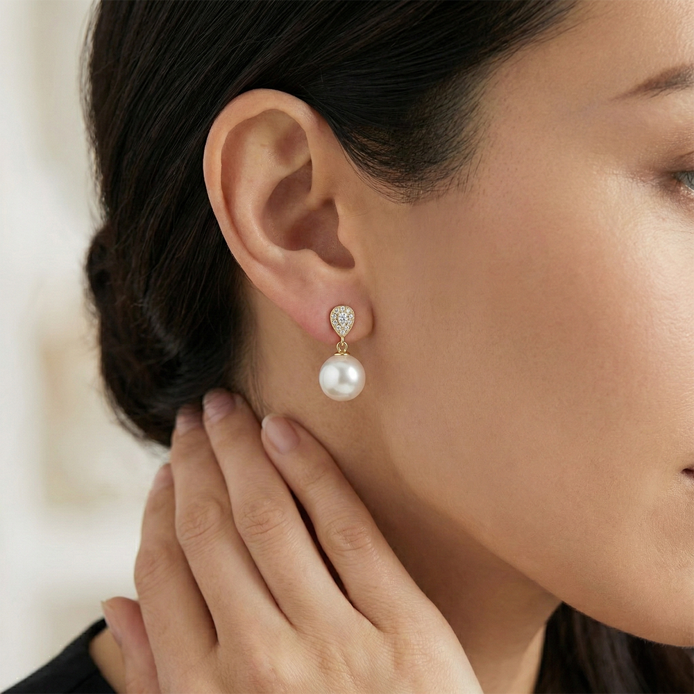 JESCOJES Radiant Freshwater Pearl Earrings