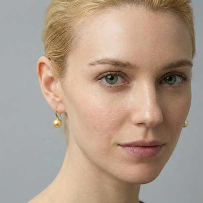 JESCOJES Charming Golden South Sea Pearl Drop Earrings