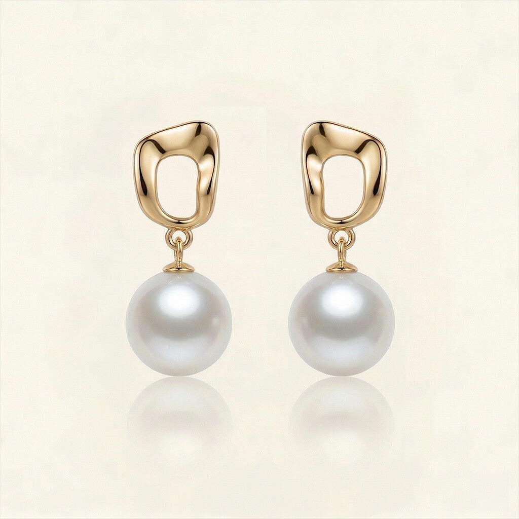 JESCOJES Luminous Frame Pearl Drop Earrings