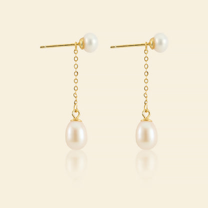 JESCOJES Elegant Two-way Freshwater Pearl Earrings