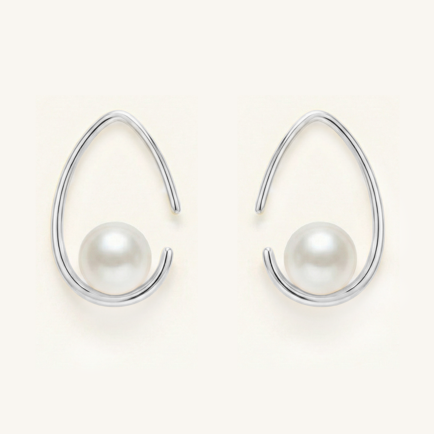 JESCOJES Crescent Charm Freshwater Pearl Earrings