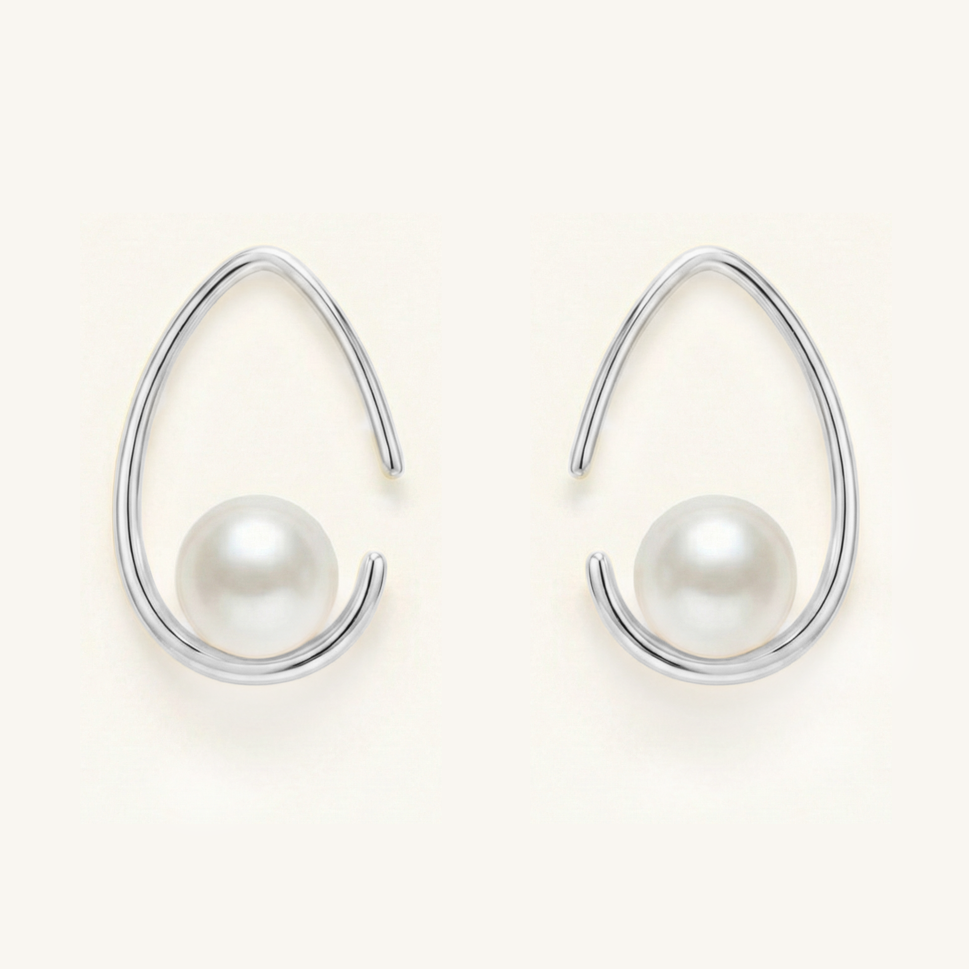 JESCOJES Crescent Charm Freshwater Pearl Earrings