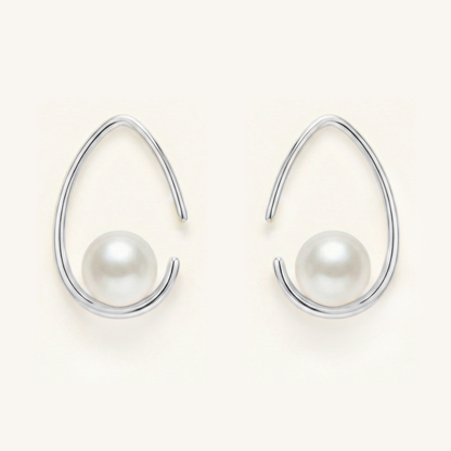JESCOJES Crescent Charm Freshwater Pearl Earrings
