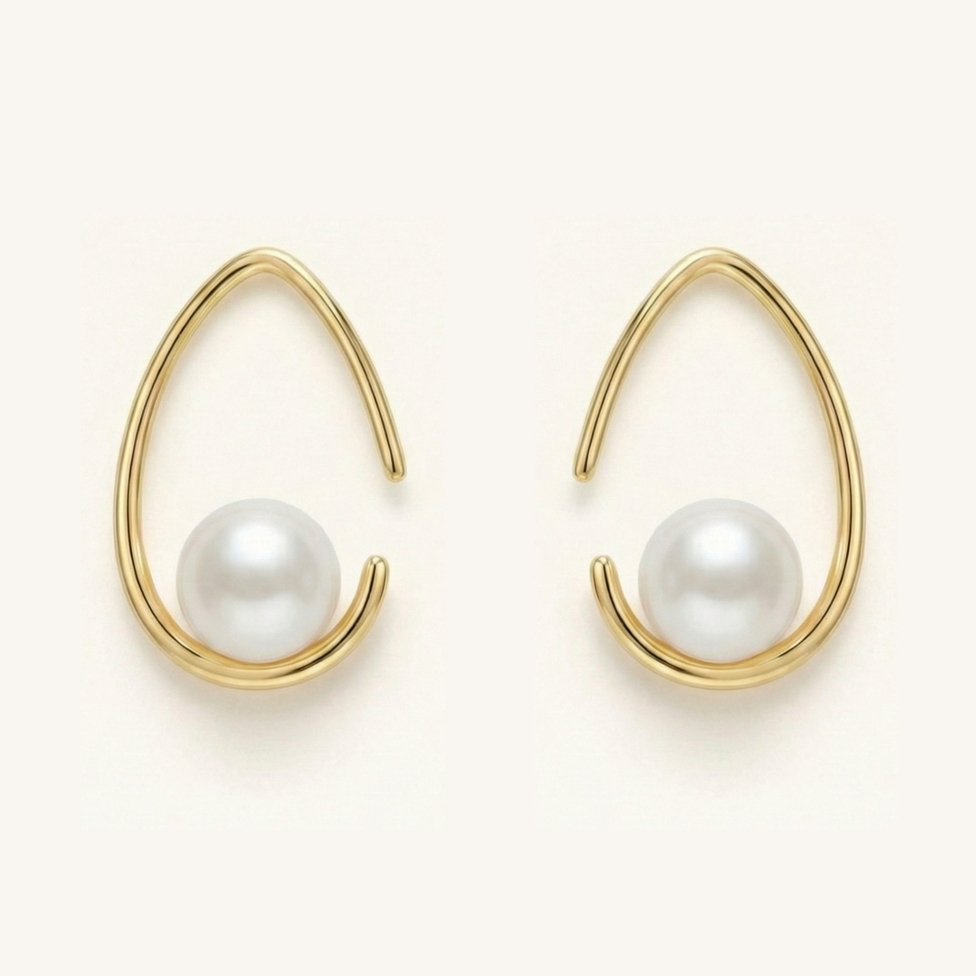 JESCOJES Crescent Charm Freshwater Pearl Earrings