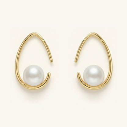JESCOJES Crescent Charm Freshwater Pearl Earrings