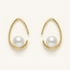 JESCOJES Crescent Charm Freshwater Pearl Earrings