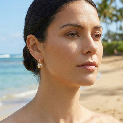 JESCOJES Crescent Charm Freshwater Pearl Earrings