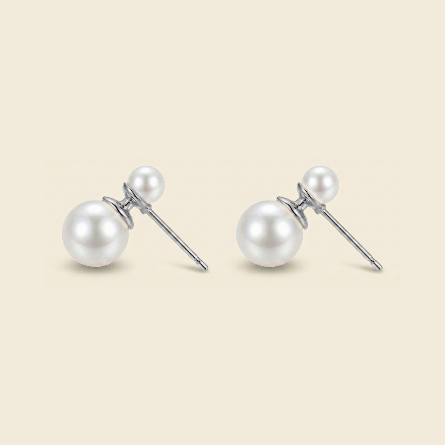 JESCOJES Duo Elegance Freshwater Pearl Earrings