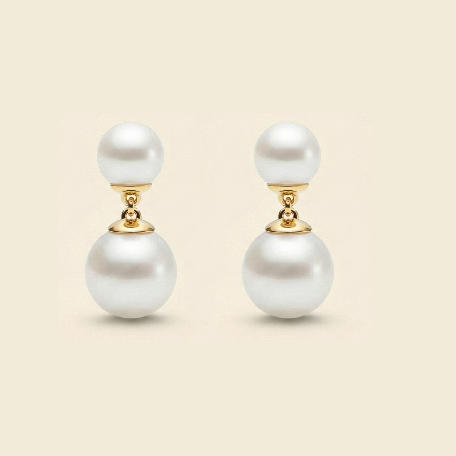JESCOJES Duo Elegance Freshwater Pearl Earrings