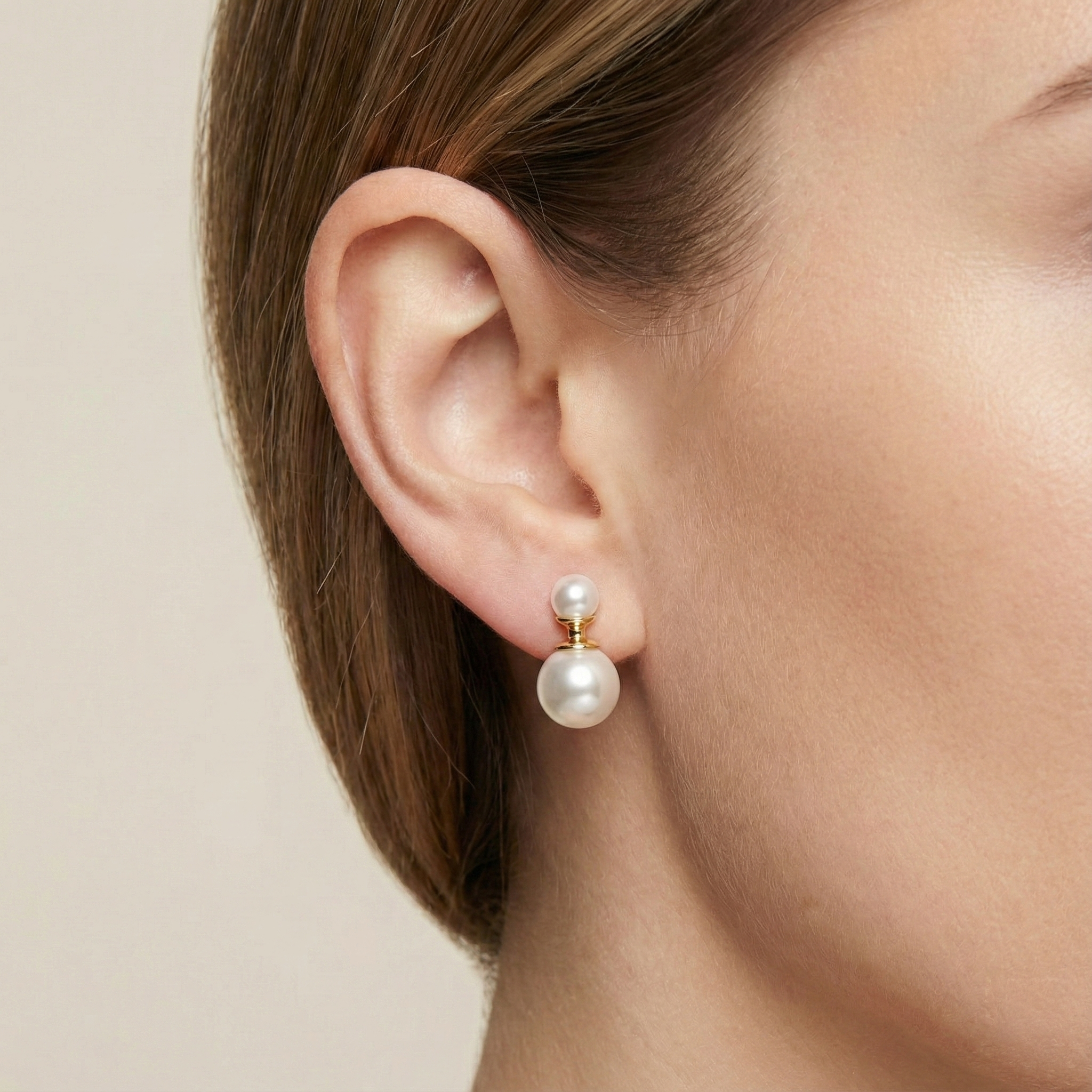 JESCOJES Duo Elegance Freshwater Pearl Earrings