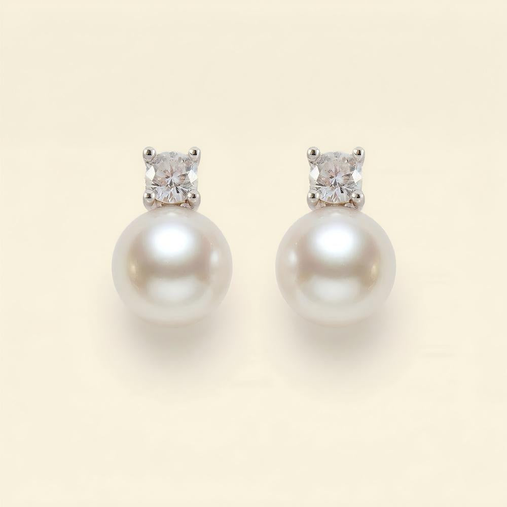 JESCOJES Noble AAAA Akoya Pearl Stud Earrings