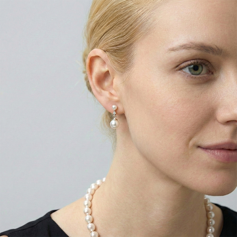 JESCOJES Luminous AAAA Akoya Pearl Earrings