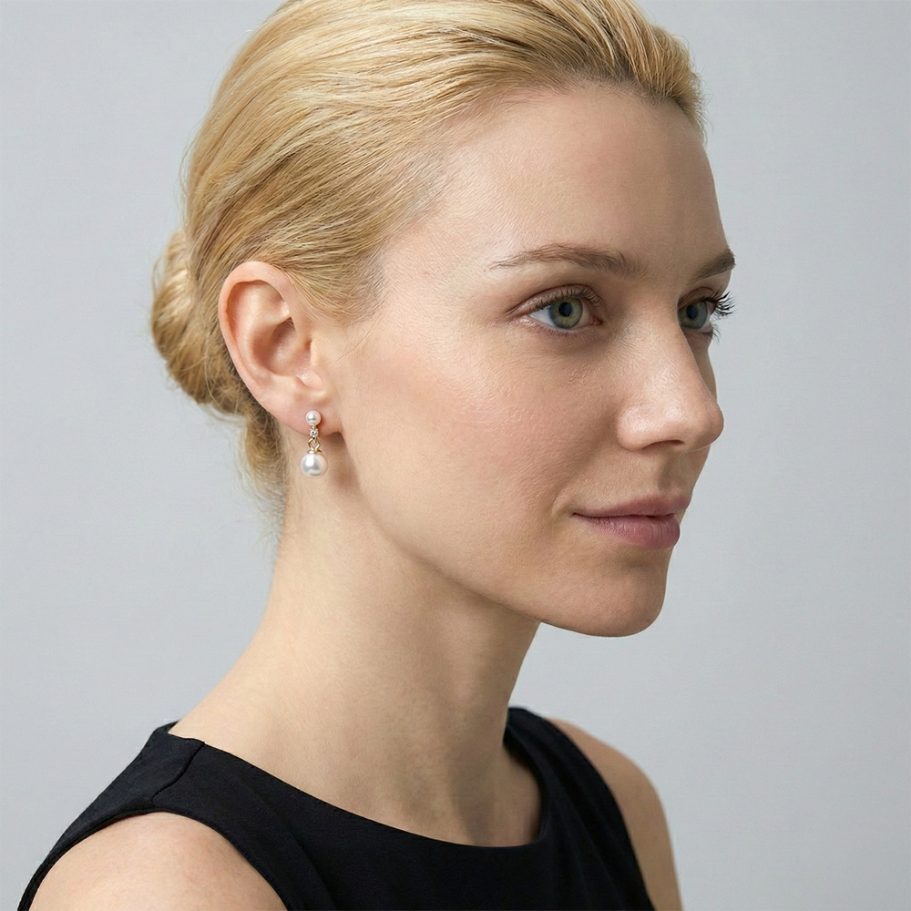 JESCOJES Luminous AAAA Akoya Pearl Earrings