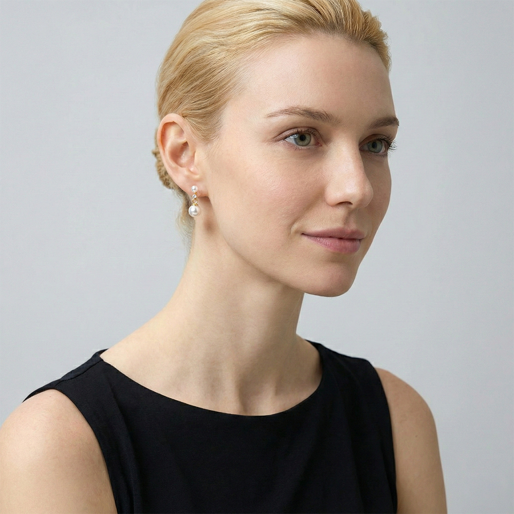 JESCOJES Luminous AAAA Akoya Pearl Earrings