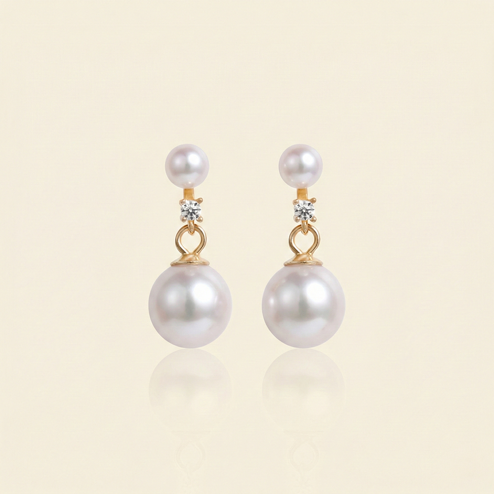 JESCOJES Luminous AAAA Akoya Pearl Earrings