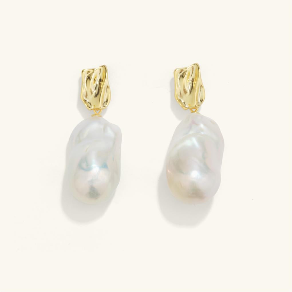 Large Baroque Pearl Drop Earrings - JESCOJES