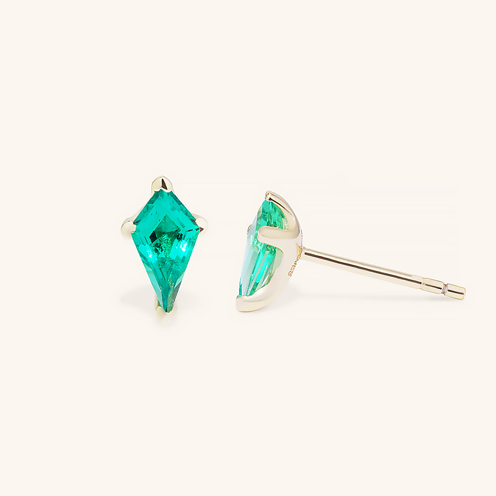 Dainty Kite Cut Premium Gemstone Stud Earrings