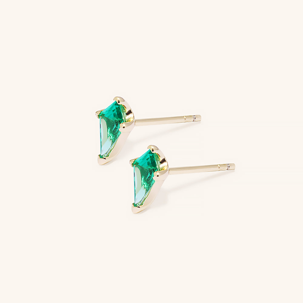 Dainty Kite Cut Premium Gemstone Stud Earrings - JESCOJES