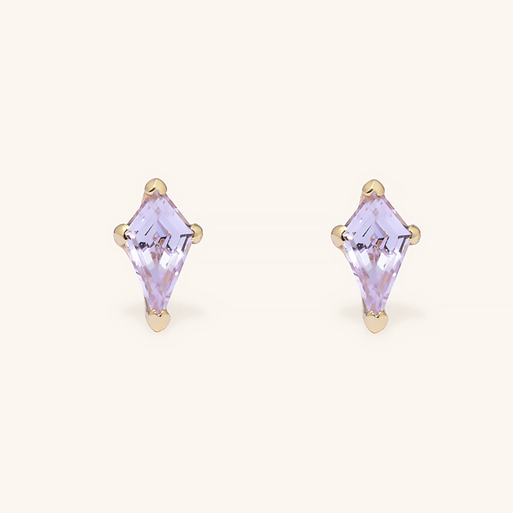 Dainty Kite Cut Premium Gemstone Stud Earrings