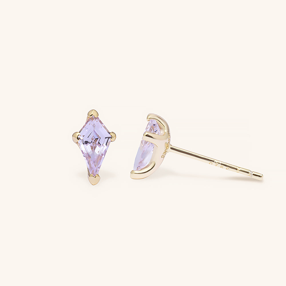 Dainty Kite Cut Premium Gemstone Stud Earrings