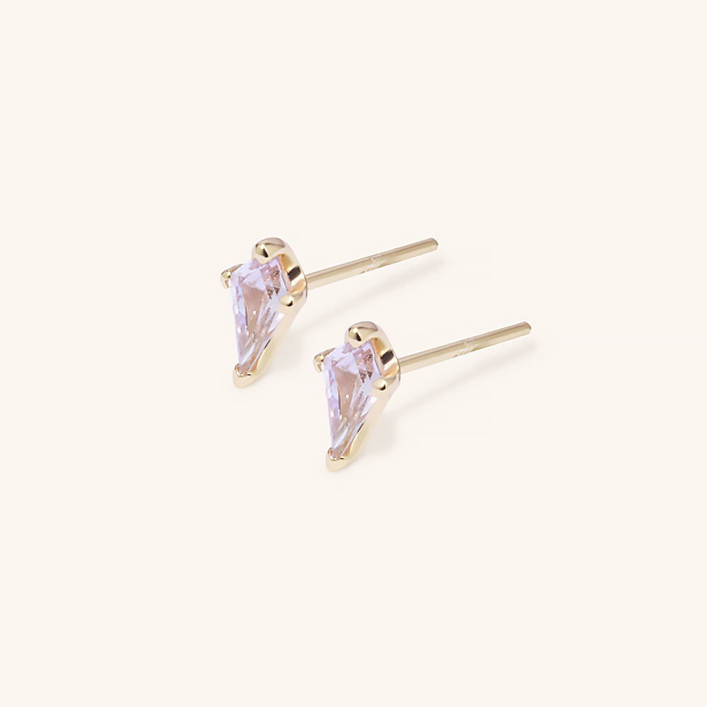 Dainty Kite Cut Premium Gemstone Stud Earrings