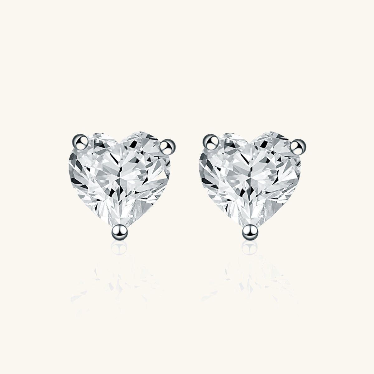 Premium Moissanite Romantic Heart Stud Earrings - JESCOJES