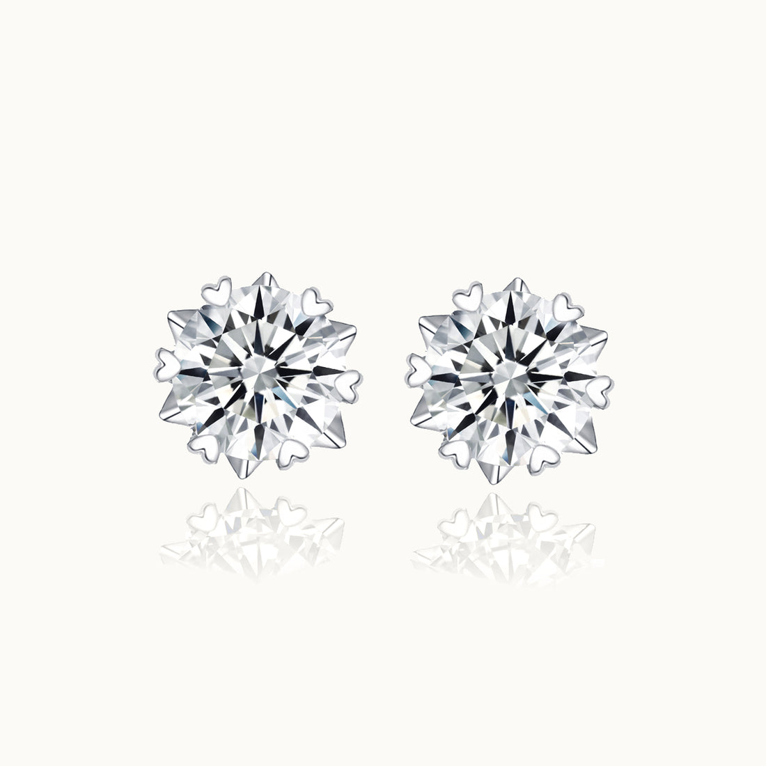 Romantic Flower Moissanite Stud Earrings