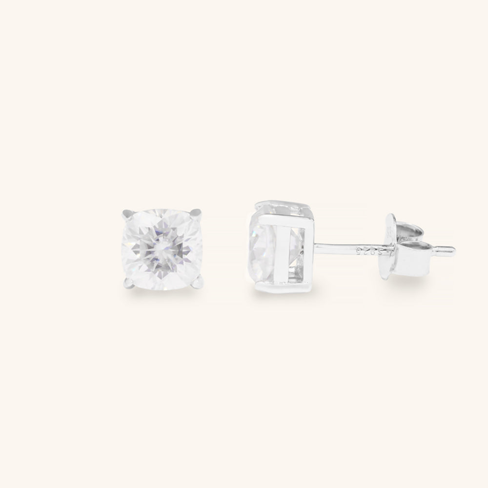 Classic Cushion Premium Moissanite Stud Earrings