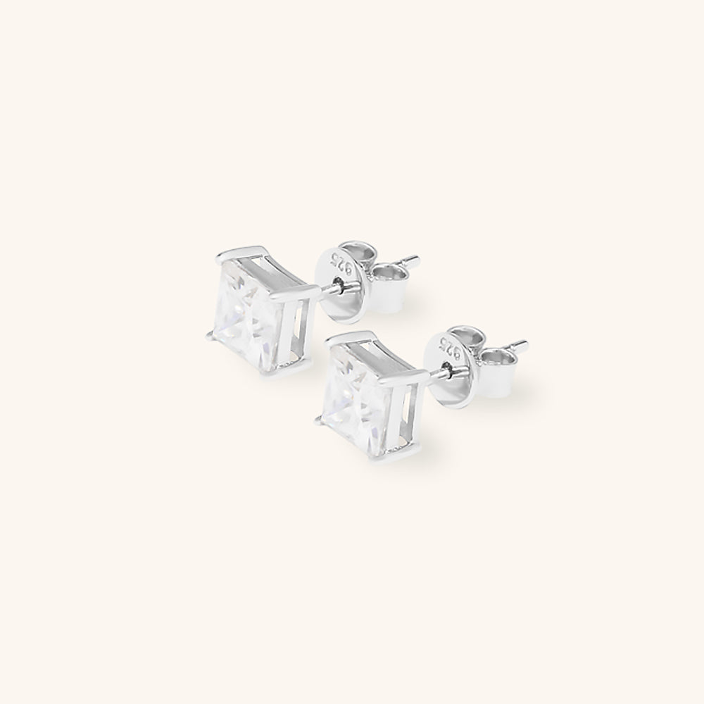 Classic Princess Premium Moissanite Stud Earrings - JESCOJES