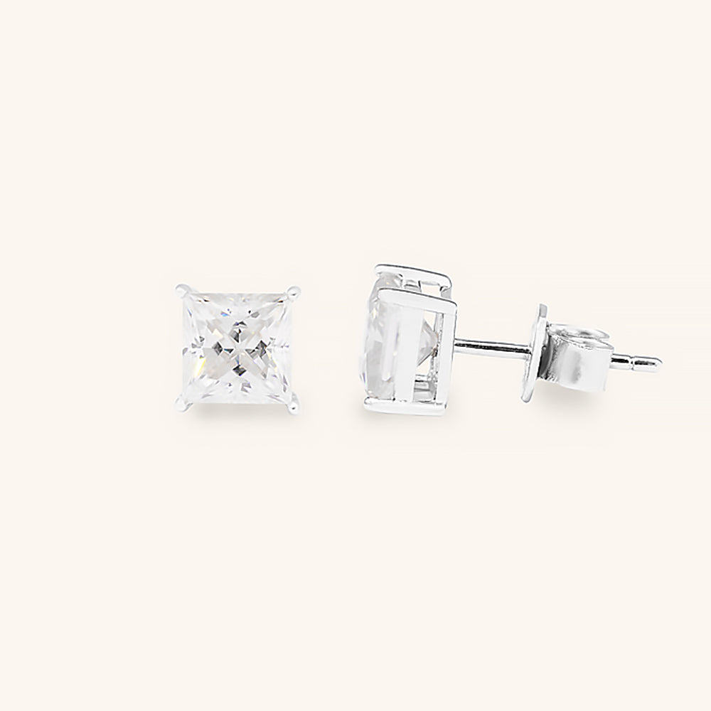 Classic Princess Premium Moissanite Stud Earrings