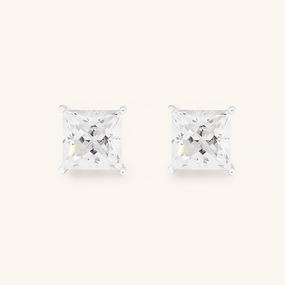 Classic Princess Premium Moissanite Stud Earrings