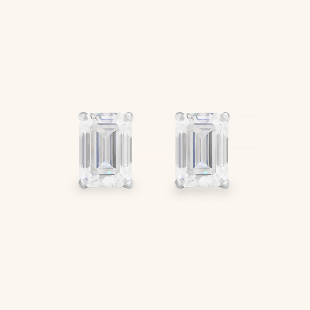 Classic Emerald Premium Moissanite Stud Earrings