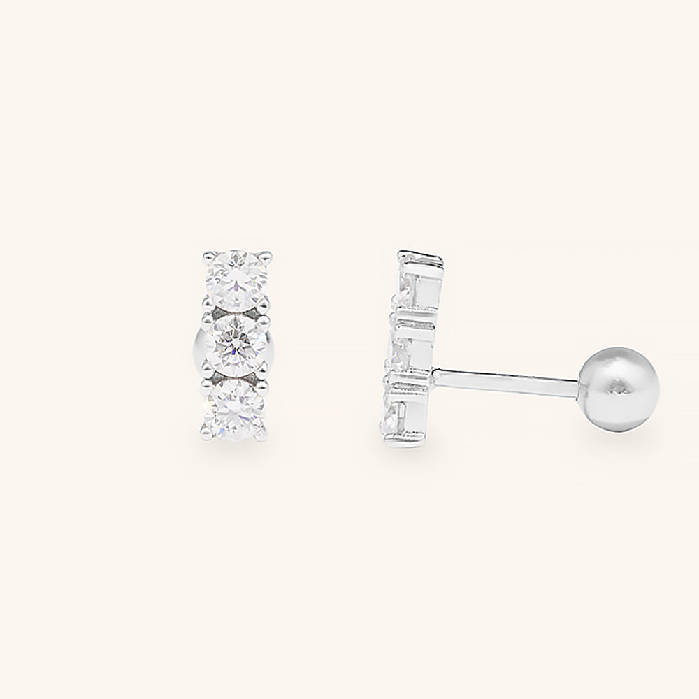 Classic Bar Moissanite Stud Earrings