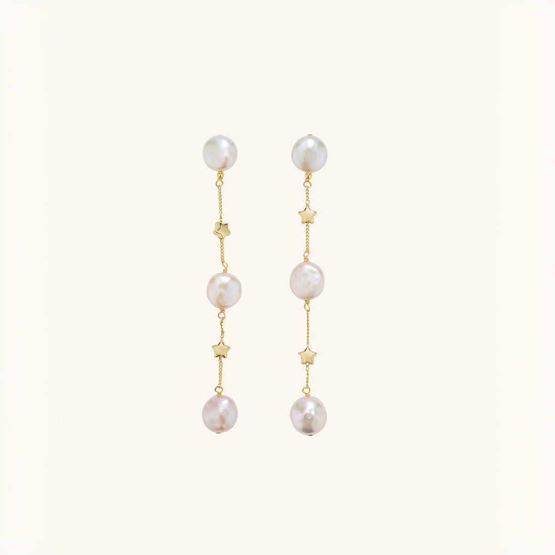 Elegant Star Freshwater Pearl Dangle Earrings - JESCOJES