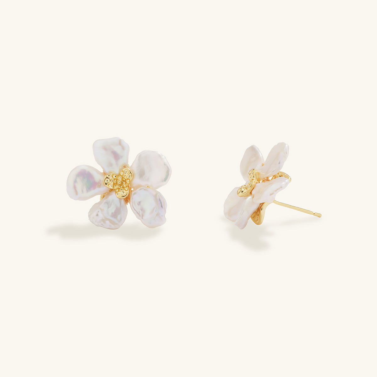 Baroque Pearl Pedal Stud Earrings