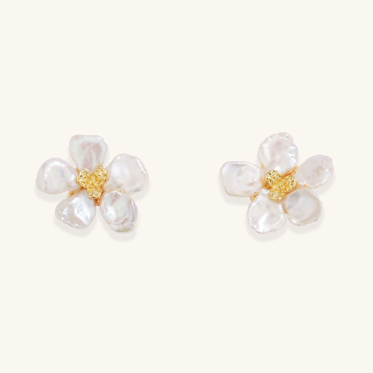 Baroque Pearl Pedal Stud Earrings